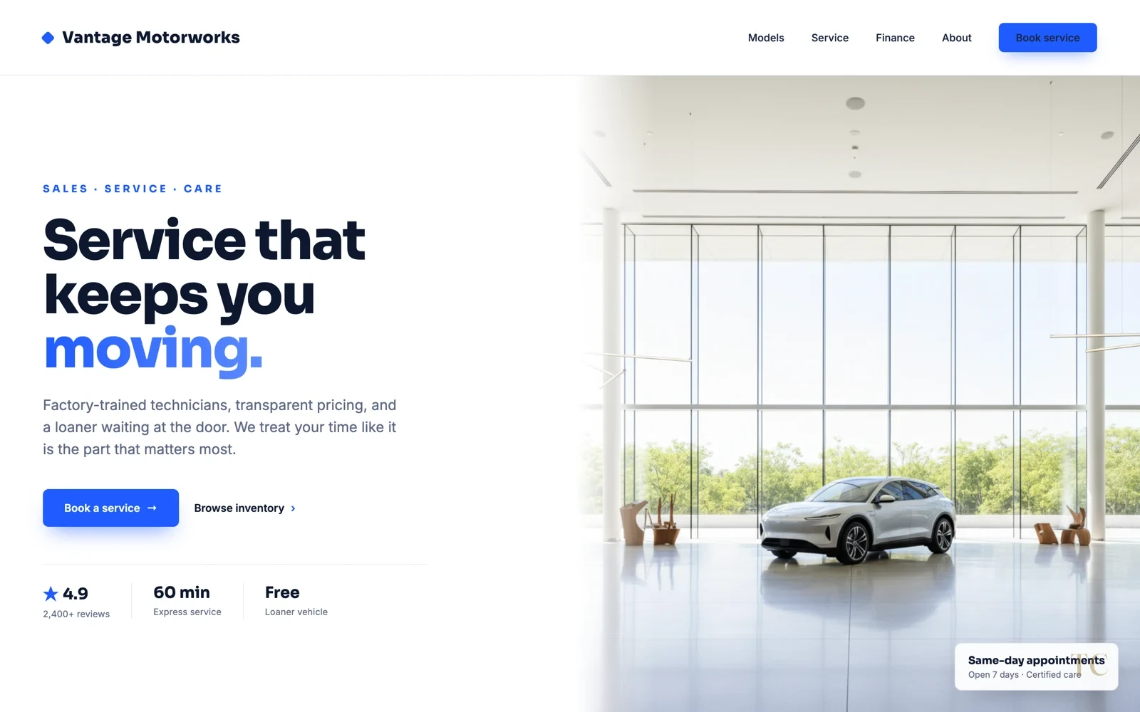 A bespoke website built by The Cabinet